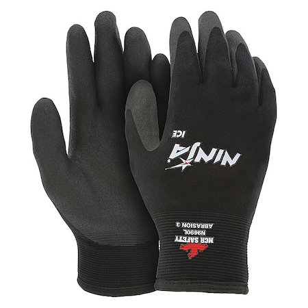 Ninja Ice Insulated Work Gloves, 15-Gauge, Coated Palm and Fingertips, Black, 2XL,1 Pair