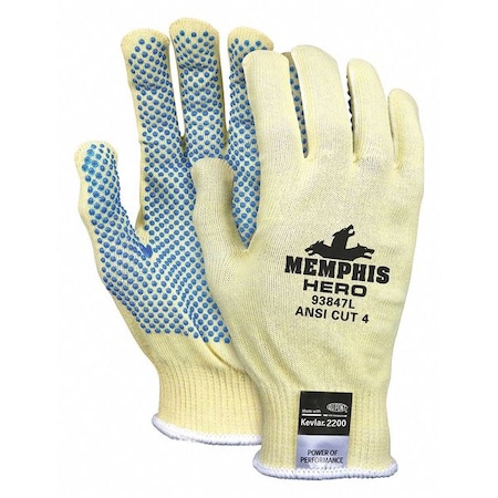 Cut Resistant Coated Gloves, Cut Level A6 ,Dotted ,PVC ,Dotted ,L 1 PR