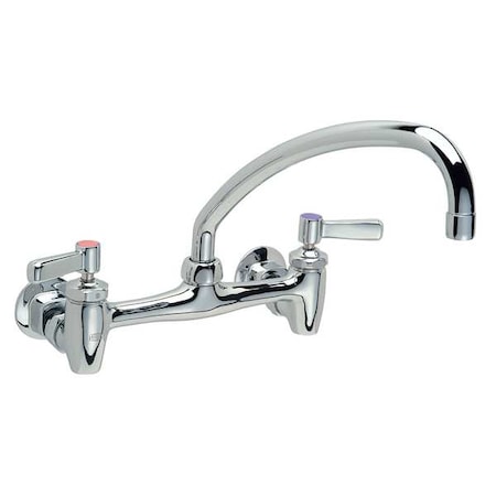 Lever Handle Low Arc Laundry Sink Faucet, 8" Mount, Chrome 2 Hole
