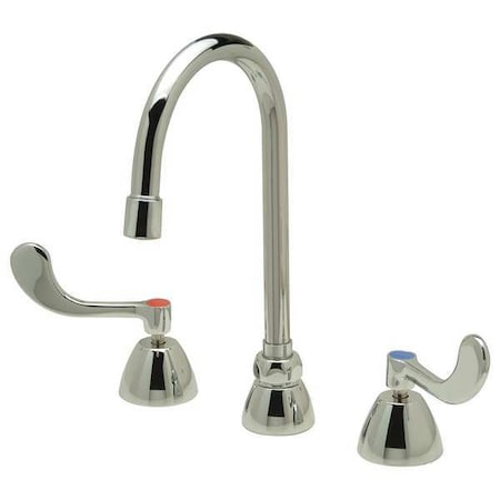 Manual Gooseneck Kitchen/Bathroom Faucet, 8" Mount, Chrome 3 Hole