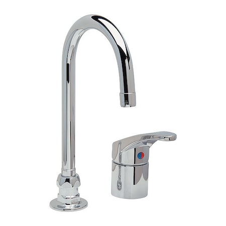 Manual Gooseneck Bathroom Faucet, 4" Mount, Chrome 2 Hole