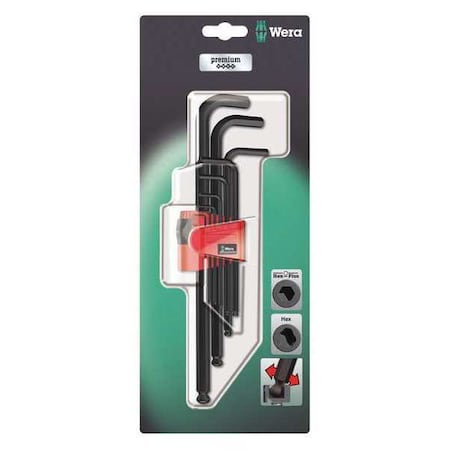 9 Piece Metric L-Shape Hex Key Set, 05073596001