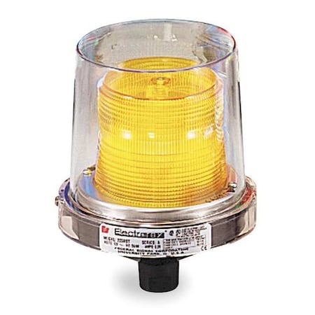 Strobe Light, Amber, Strobe Tube, 120V AC, 80 FPM, 5 1/2 in Dia., (F) 1/2 in NPT