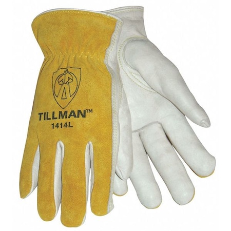 Leather Drivers Gloves, Top Grain/Split Cowhide, Unlined, Rolled Cuff, Keystone Thumb, M, 1 Pair
