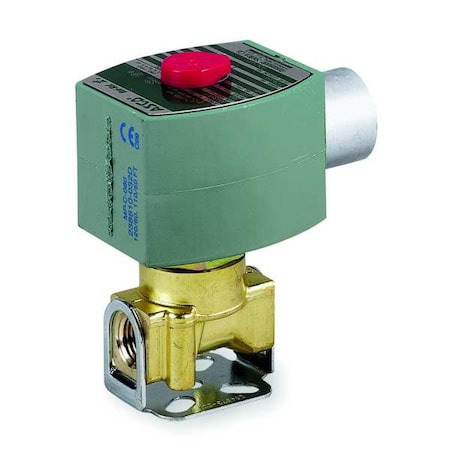Solenoid Valve, 2-Way, 2-Position, Normally Open, 1/2 in Pipe Size, 24V DC, High Flow, Brass, NBR