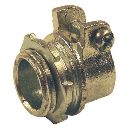 Conduit Fitting Grounding Connector, 3/8 in, Push-On, Iron, Electro Zinc Plated, Gray