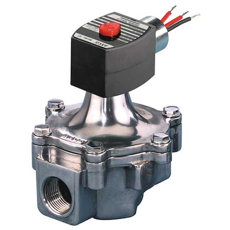 Solenoid Valve, 2-Way, 2-Position, Normally Open, 1 in Pipe Size, 120V AC, High Flow, Direct Acting