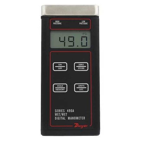 Wet/Wet handheld digital manometer, 0 to 100 psi (0 to 689.5 kPa)