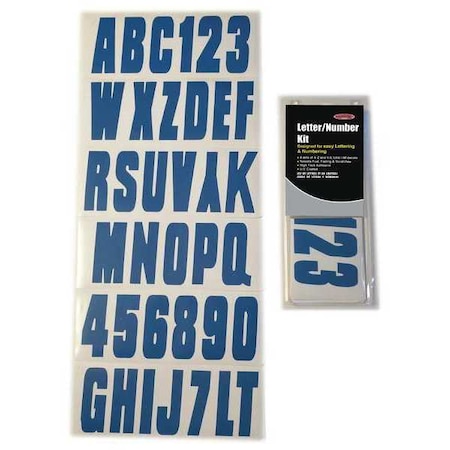 Number and Letter Combo Kit,Blue,3 in.H