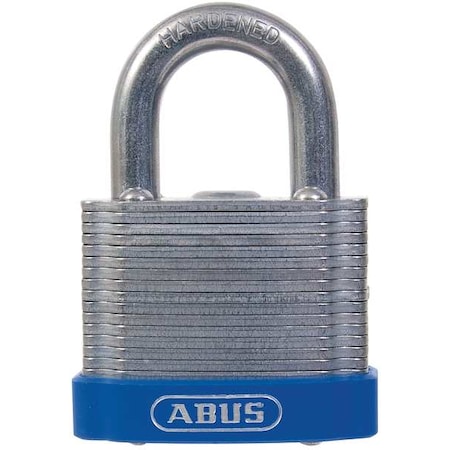 Padlock, Master Keyed, Standard Shackle, Rectangular Recycled Steel Body, Steel Shackle, 7/8 in W