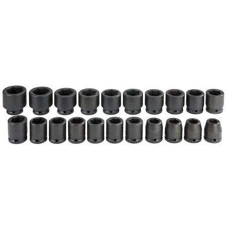 3/4" Drive Impact Socket Set, Metric, 21 pcs
