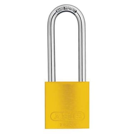 Keyed Padlock, Open, Rectangular Aluminum Body, Hardened Steel Shackle, 13/16 in W, 6 PK