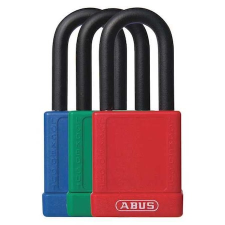 Lockout Padlock, Keyed Different, Aluminum, Assorted, 1 1/2 in Shackle Height, 1 1/2 in Body Width