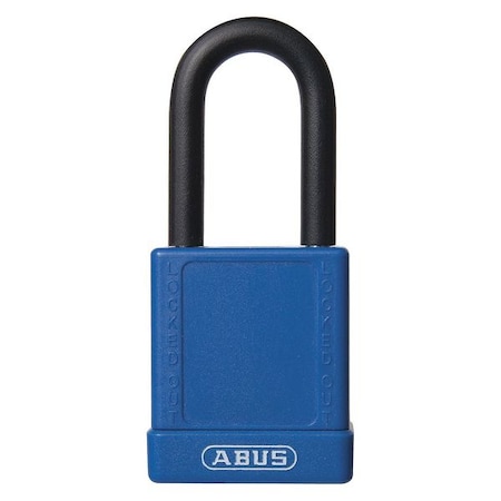 Lockout Padlock, Keyed Alike, Aluminum, Blue, 1 1/2 in Shackle Height, 1 1/2 in Body Width, 3 PK