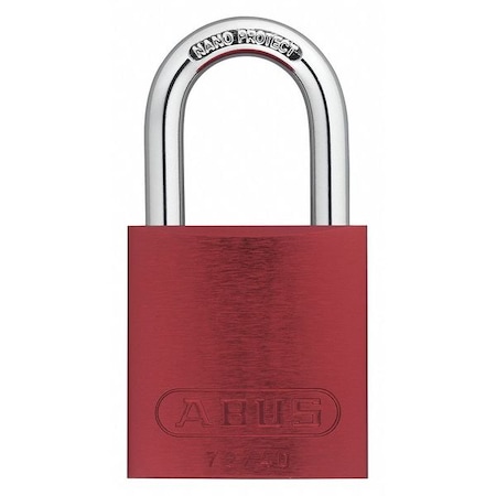Keyed Padlock, Open, Rectangular Aluminum Body, Hardened Steel Shackle, 3/4 in W, 6 PK