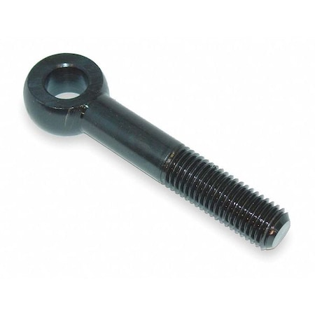Eye Bolt With Shoulder, 1/4"-20, 1-3/4 in Shank, 3/16 in ID, Steel, black oxide