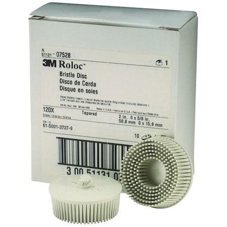 Scotch-Brite Roloc Bristle Discs 120 Grit Fine White,2"