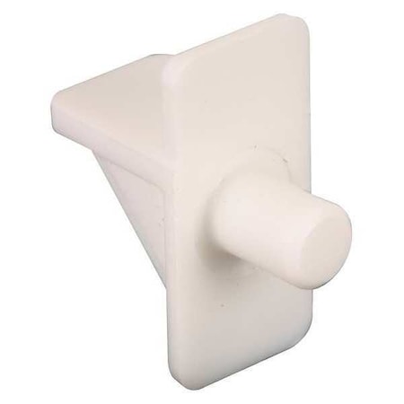 Shelf Support Peg, 1/4 in. Diameter, White Plastic, PK8