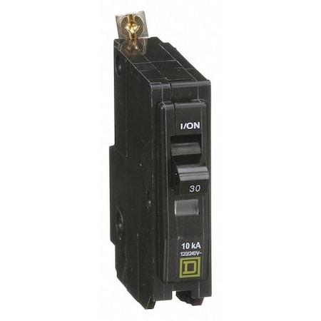 Miniature Circuit Breaker, QO Series, 30A, 1 Pole, 120/240V AC, 10kA at 120/240V AC