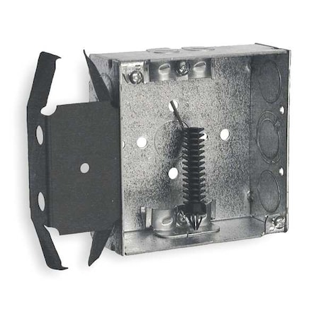 Electrical Box, 21 cu in, Square Box Type, 2 Gangs, Steel, Square Shape