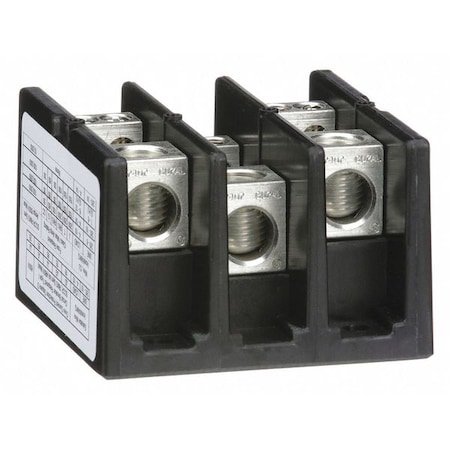 Power Distribution Block, Open, 3 Pole, 175 A Copper, 600 V AC/DC, Surface Mount