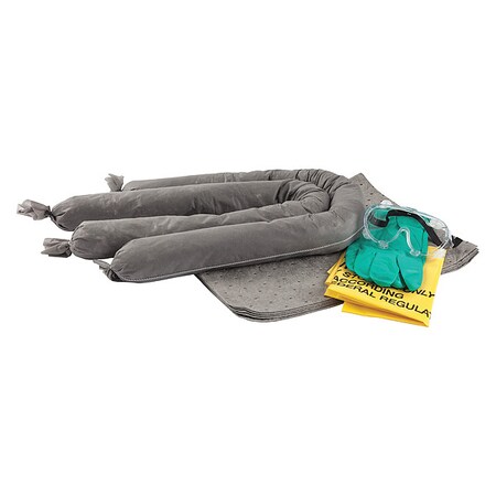 Spill Kit, 3 gal Volume Absorbed per Kit, 3 gal Capacity, Bag, White, 20