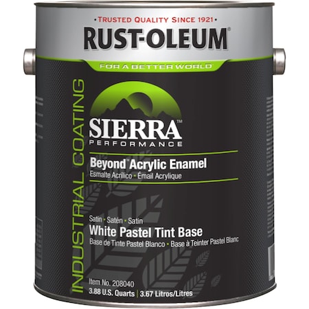 Interior/Exterior Paint, Satin, Water Base, White Pastel, 1 gal