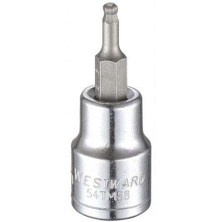 3/8 in Drive Ball Hex Socket Bit Metric 3 mm Tip, 1 13/16 in L