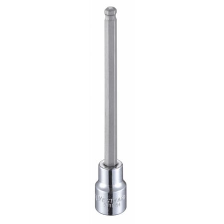 3/8 in Drive Ball Hex Socket Bit SAE 1/4 in Tip, 4 3/4 in L