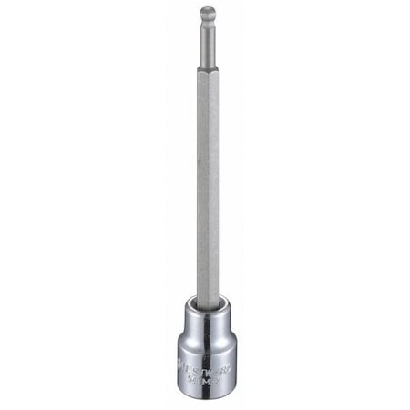 3/8 in Drive Ball Hex Socket Bit SAE 3/16 in Tip, 4 3/4 in L