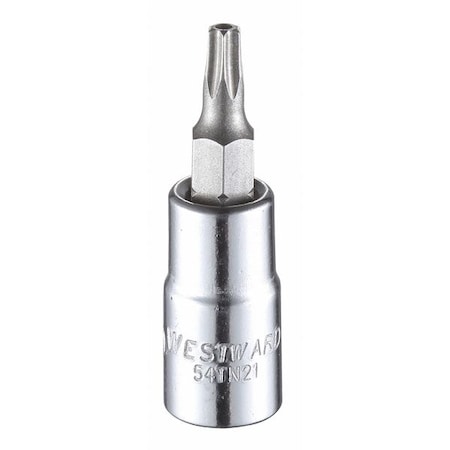 1/4 in Drive Tamper Resistant Torx(R) Socket Bit SAE T20 Tip, 1 1/2 in L
