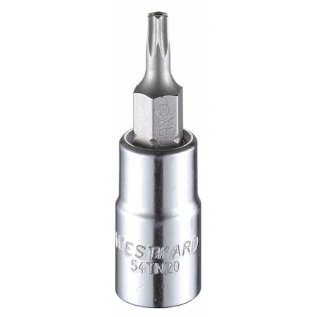 1/4 in Drive Tamper Resistant Torx(R) Socket Bit SAE T15 Tip, 1 1/2 in L
