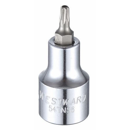 1/2 in Drive Tamper Resistant Torx(R) Socket Bit SAE T25 Tip, 2 1/4 in L