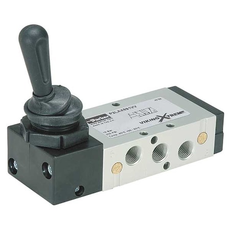 Manual Air Control Valve,4-Way,1/8In NPT