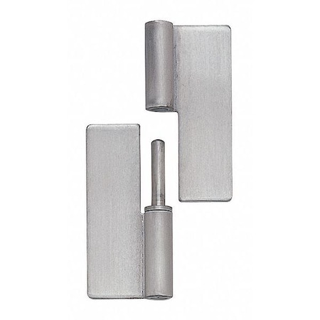 Lift-Off Hinge, 304 Stainless steel, Weld-On Mounting, 37/64 in Leaf W x 1 31/32 in Leaf H, Mirror
