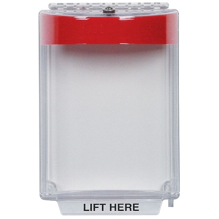 Pull Station Cover w/Horn, Polycarbonate, Flush Mount, 5 1/2 in W x 8 1/8 in H x 2 5/8 in D, Red