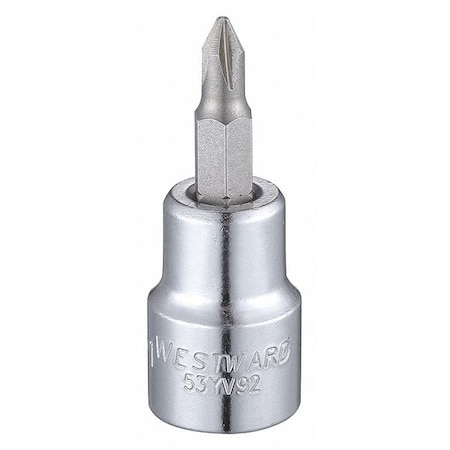 3/8 in Drive Phillips Socket Bit Metric No. 1 Tip, 1 13/16 in L
