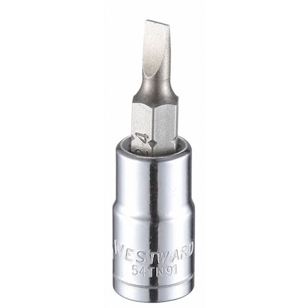 1/4 in Drive Slotted Socket Bit Metric 4 mm Tip, 1 1/2 in L