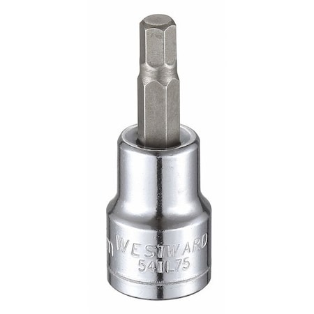 3/8 in Drive Hex Socket Bit Metric 5.5 mm Tip, 1 3/4 in L