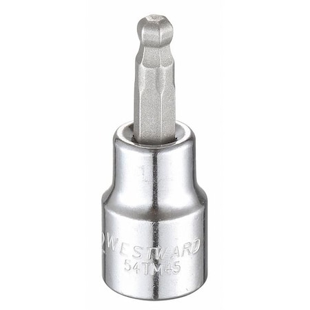 3/8 in Drive Ball Hex Socket Bit SAE 7/32 in Tip, 1 7/8 in L