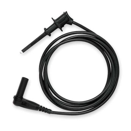Test Clip Lead, CAT II 300V, 4 ft., Silicone, Black