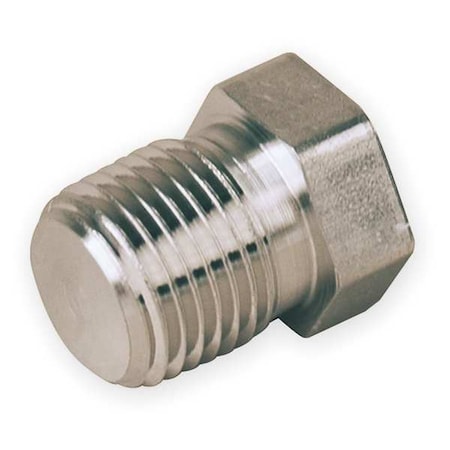 Hex Head Plug, 1/2 in MNPT, 316L Stainless Steel, 7/8 in Hex, 15/16 in Overall Length
