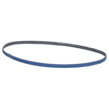 Sanding Belt, 1/2 in W, 24 in L, Coated, Zirconia Alumina, 60 Grit, Coarse, BlueFire R823P, Blue