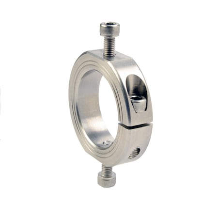 Mountable Collar, 1pc Clamp, Bore 0.5000", Stainless Steel, OD 30mm