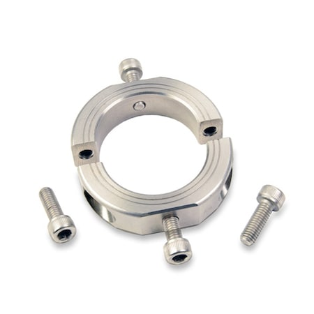 Mountable Collar, 2pc Clamp, Bore 0.3750", Stainless Steel, OD 24mm