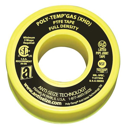 Gas Line Sealant Tape,1/2 x 260 In