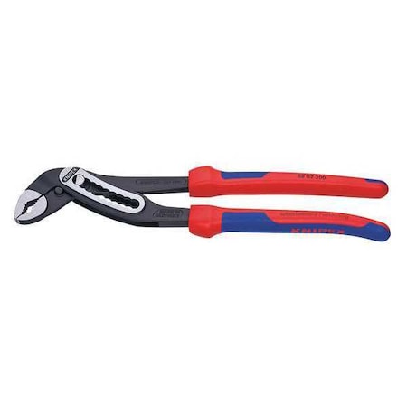 12 in V-Jaw Water Pump Plier Serrated, Bi-Material Grip