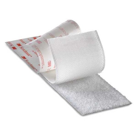 Reclosable Fastener, Acrylic Adhesive, 150 ft, 1 in W, White