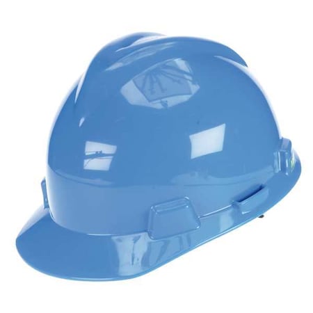 Hard Hat, V-Gard, Polyethylene, 4 Point Ratchet, Type 1, Class E, Blue
