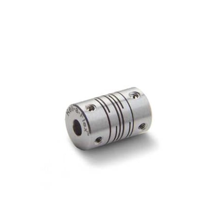 Slit Coupling, Set Screw, Short, Bores 4x3mm, OD 8.0mm, Aluminum